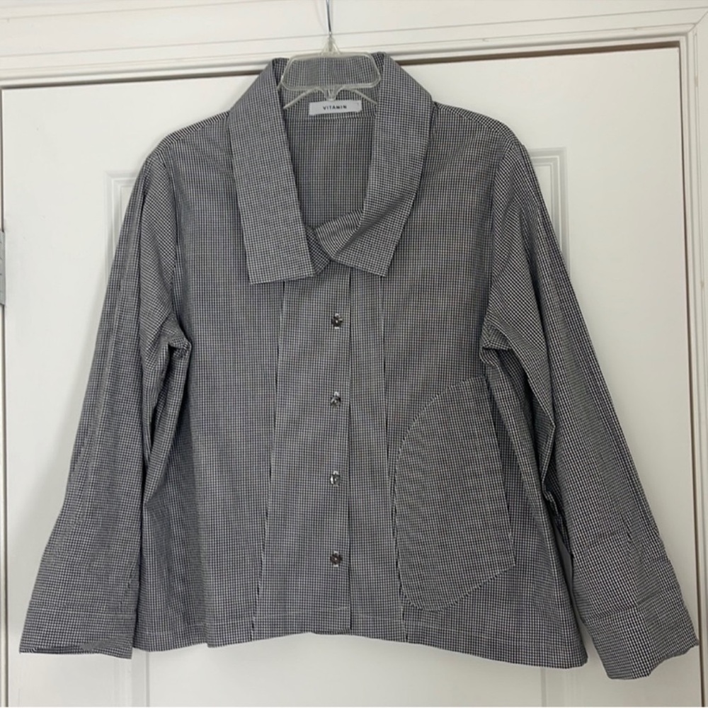 Vitamin A Black and White Gingham Button-Down Shirt